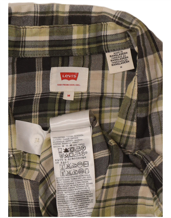 Levi's kortærmet herreskjorte med normal pasform Medium grøn plaid bomuld