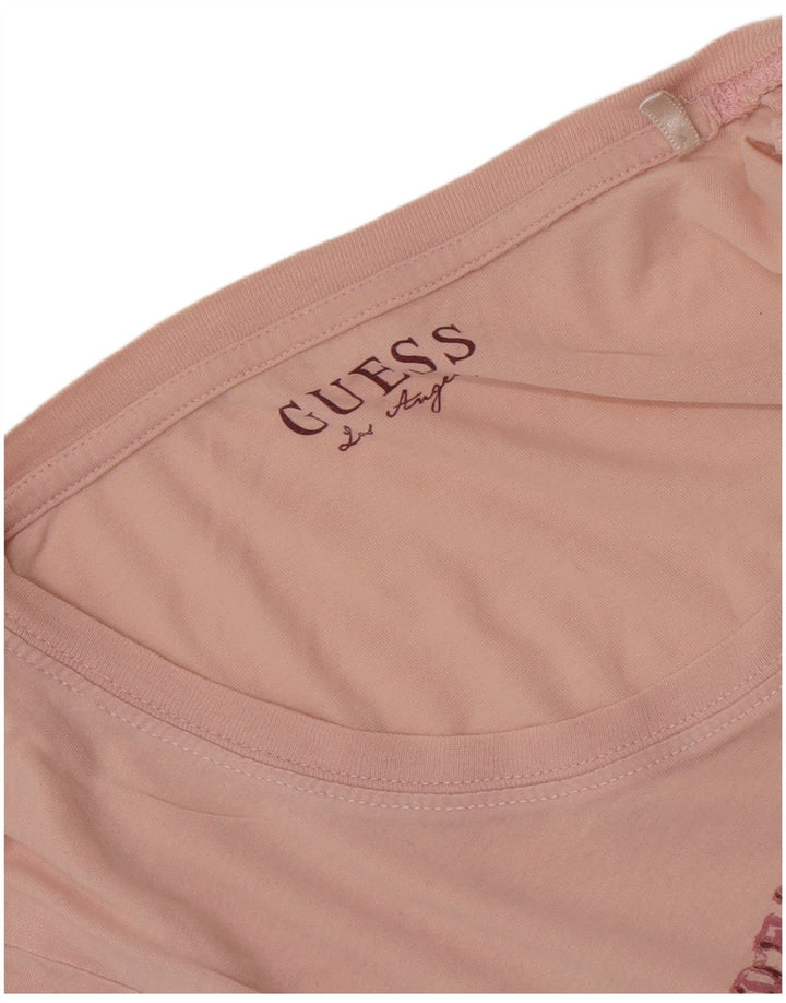 Guess Grafisk T-shirt top til kvinder UK 12 Medium Pink