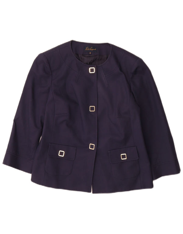 Luisa Spagnoli Dame 3-knaps 3/4-ærmet blazerjakke IT 48 XL Marineblå