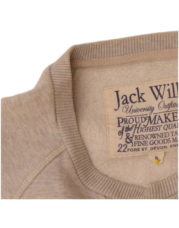 Jack Wills Herre grafisk sweatshirt jumper lille grå flækket bomuld