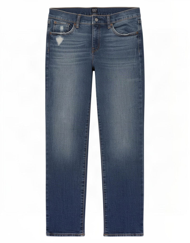 Gap Dame Distressed Straight Jeans W26 L29 Blå Bomuld