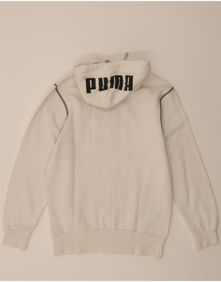 PUMA Mens Graphic Zip Hoodie Sweater Small White Vintage Puma and Second-Hand Puma from Messina Hembry 