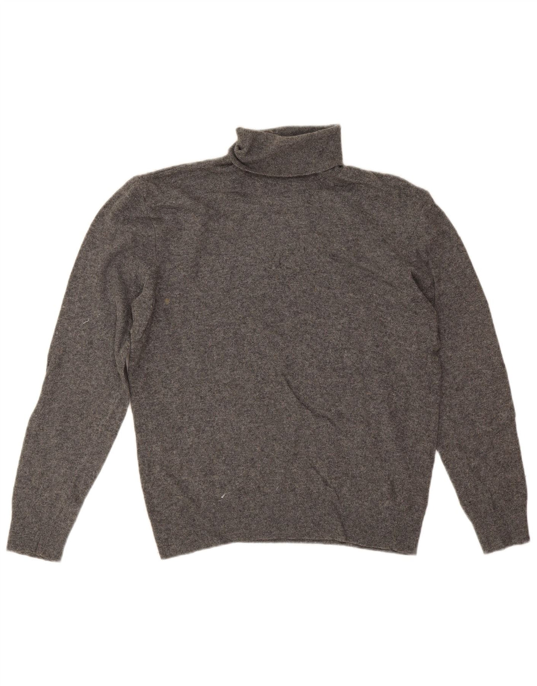Zara Dame Rullehals Jumper Sweater UK 14 Medium Grey Flecked Polyamid