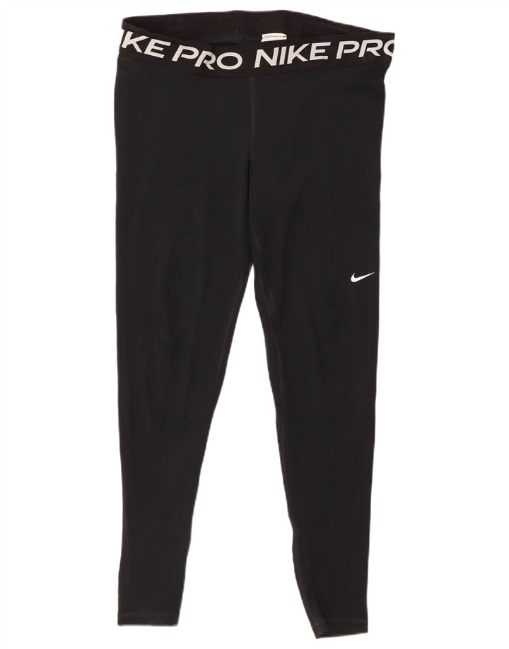 Nike Dame Grafiske Leggings UK 18 XL Sort Polyester