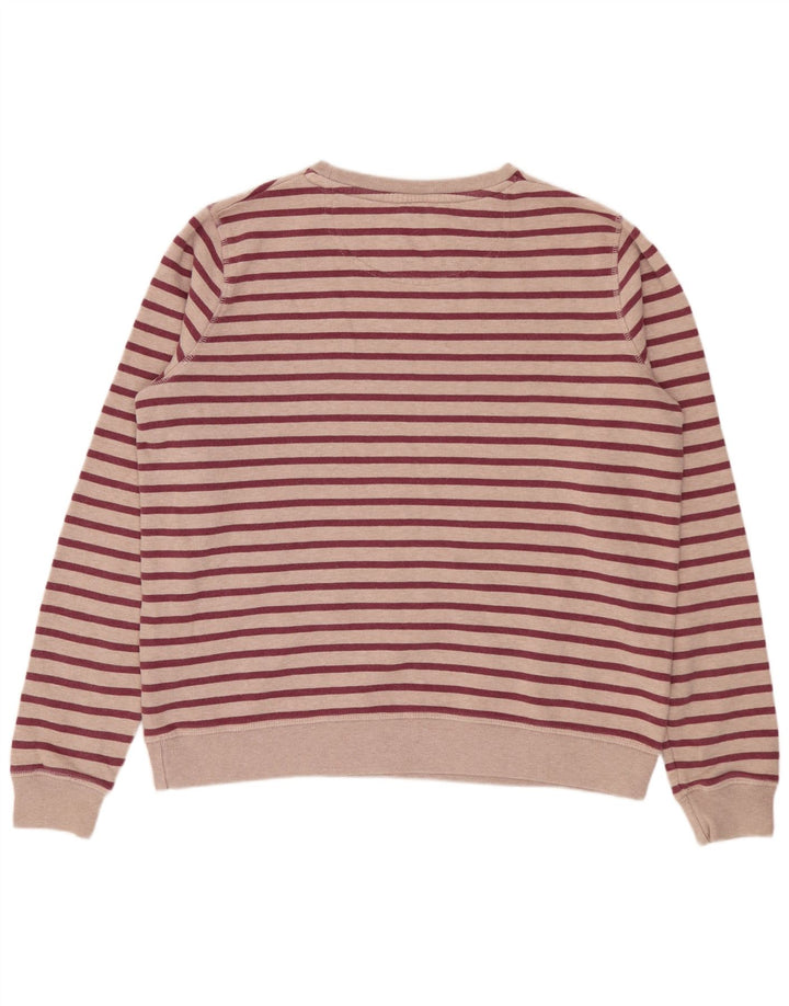 FAT FACE Dame sweatshirt i overstørrelse UK 12 Medium Pink Stribet