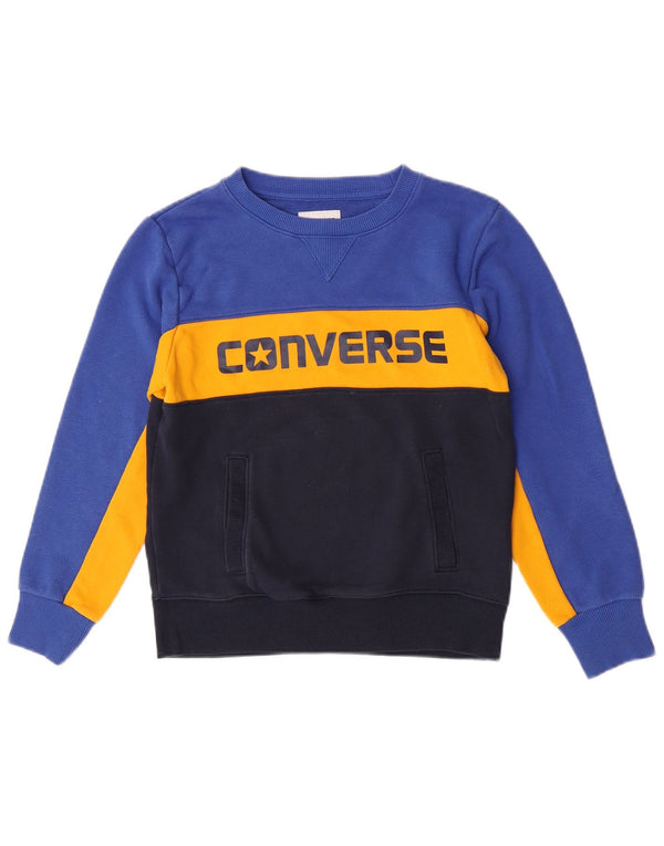 Converse Boys Grafisk Sweatshirt Jumper 10-11 år Medium Blue Colourblock