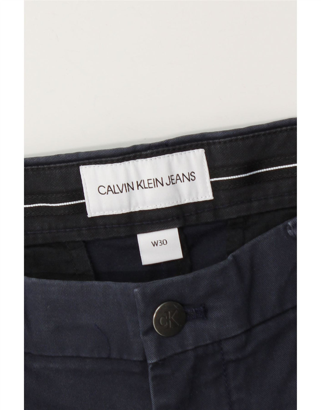 Calvin Klein Herre Chino Shorts W30 Medium Navyblå Bomuld