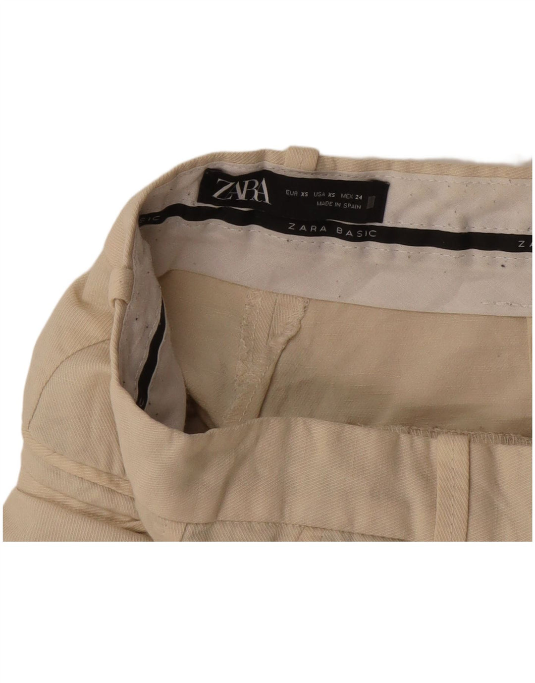 Zara Dame Bootcut Chino Bukser XS W24 L30 Beige