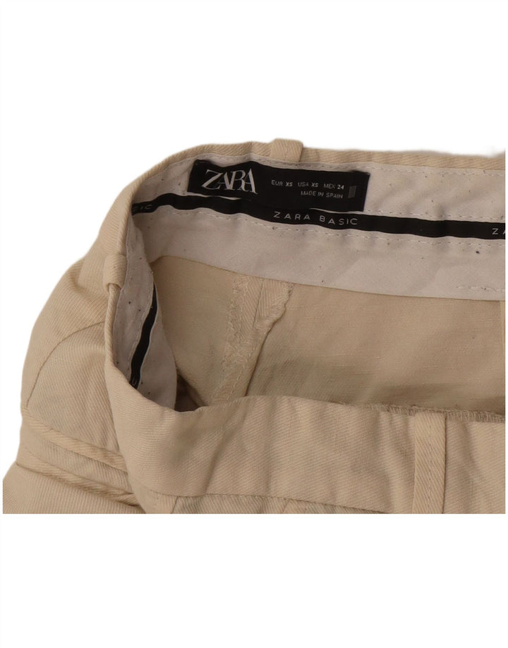 Zara Dame Bootcut Chino Bukser XS W24 L30 Beige