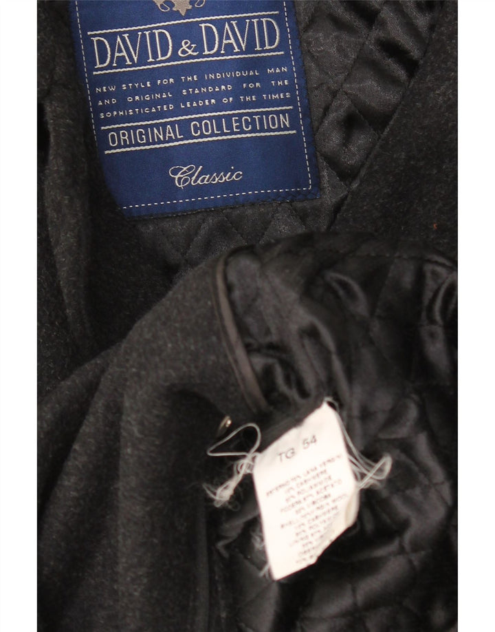 Vintage Herre Overfrakke IT 54 2XL Grå Uld