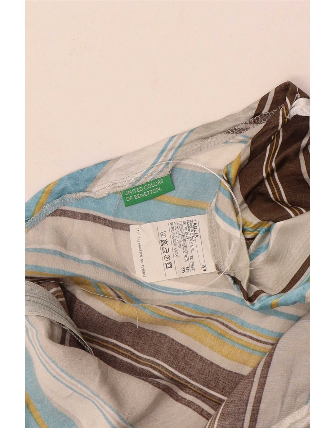 Benetton Womens asymmetrisk nederdel IT 44 Medium W36 Flerfarvet stribet
