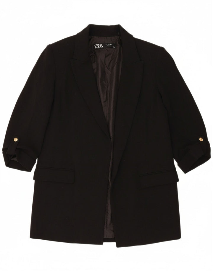 ZARA Womens Oversized Open 3/4 Sleeve Blazer Jacket UK 10 Small Black Vintage Zara and Second-Hand Zara from Messina Hembry 