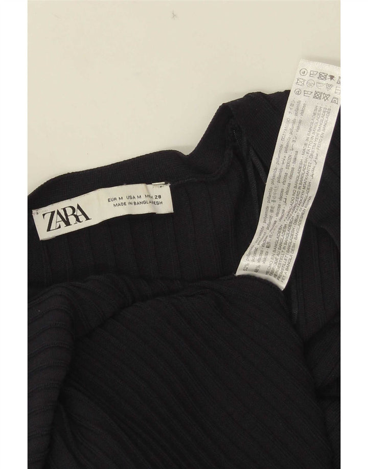 Zara Dame Maxi Dress UK 12 Medium Navy Blue Polyamide