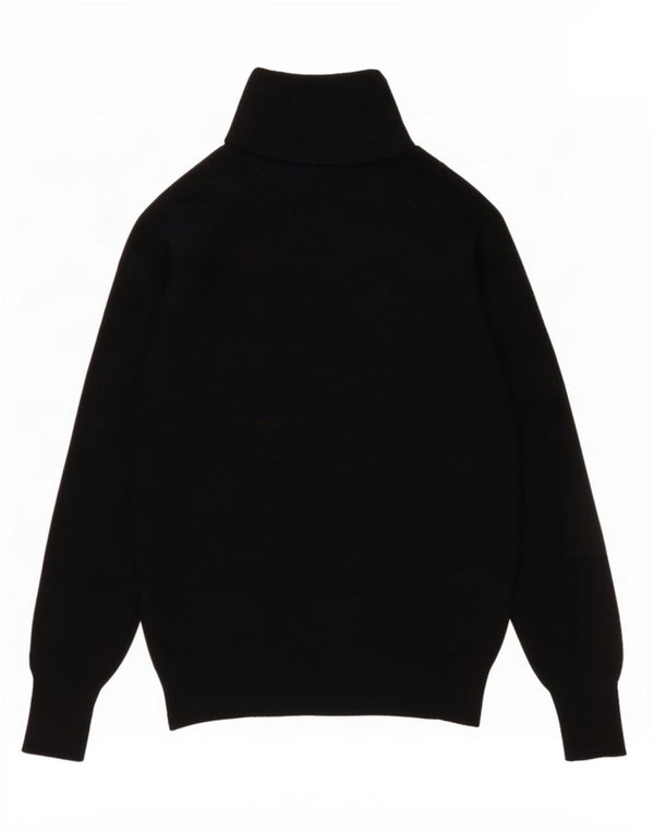 Zara Dame Roll Neck Jumper Sweater UK 10 Small Black Wool