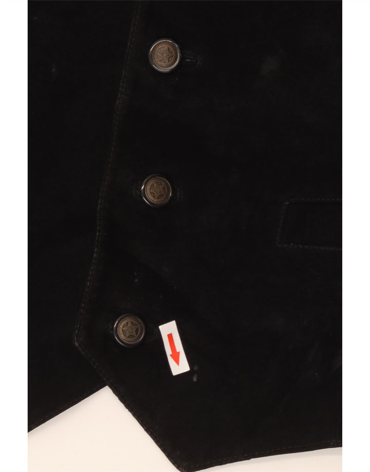 Vintage herre ruskind vest IT 54 XL sort læder