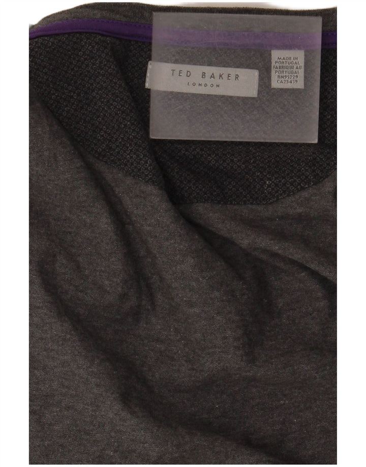 Ted Baker Herre T-Shirt Top Medium Grey Floral