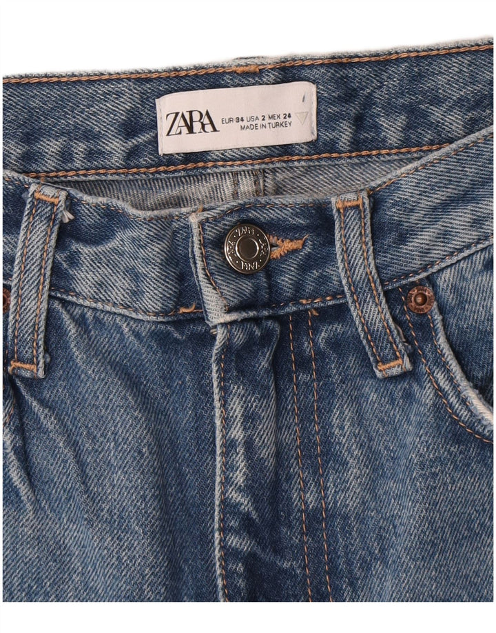 Zara Dame Bootcut Jeans EU 34 2XS W24 L30 Blå
