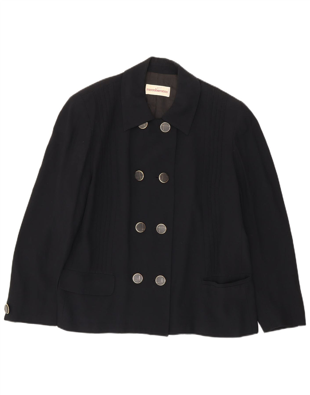 Roccobarocco Dame Dobbeltradet Blazer Jacket UK 18 XL Navy Blue