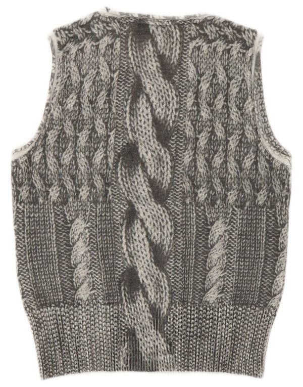 Trussardi Jeans Dame Vest Tank Top UK 12 Medium Grå Uld