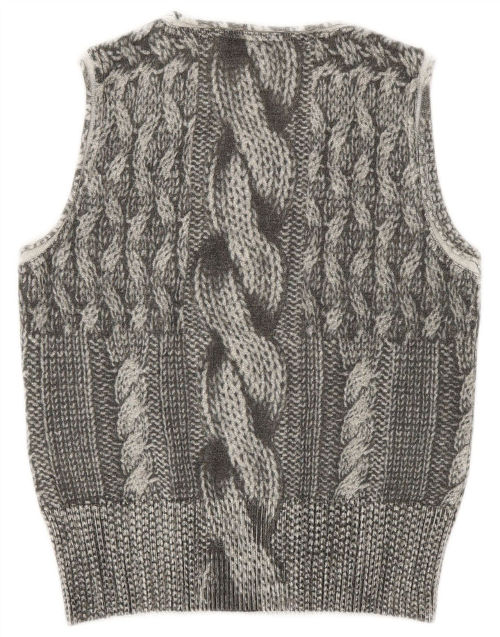 Trussardi Jeans Dame Vest Tank Top UK 12 Medium Grå Uld