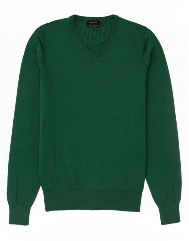 Massimo Dutti Herre V-hals sweater lille grøn bomuld