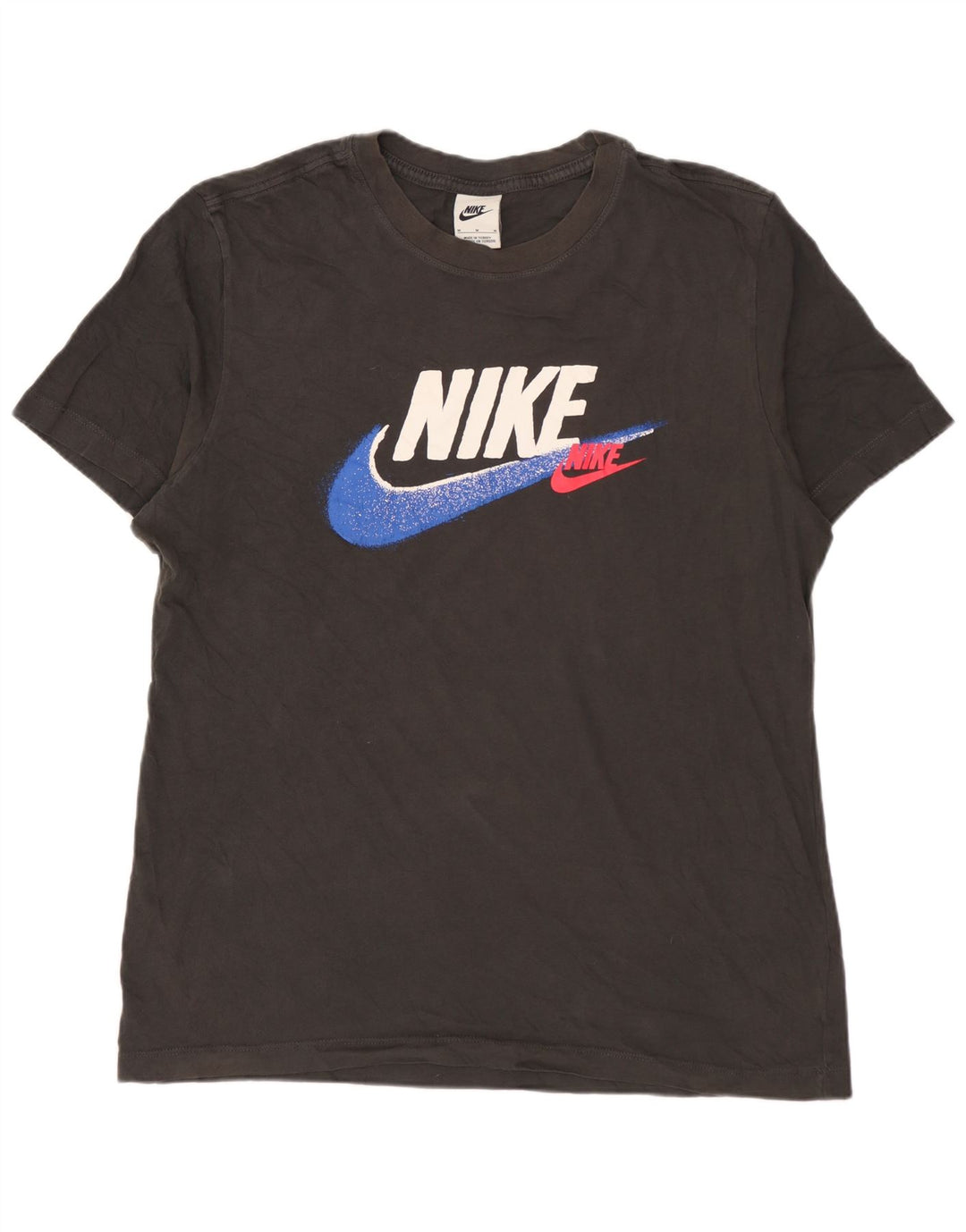 NIKE Grafisk T-shirt top mellem sort bomuld til mænd