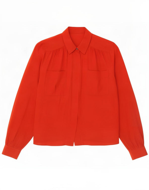Vintage Womens Shirt Blouse UK 14 Medium Red