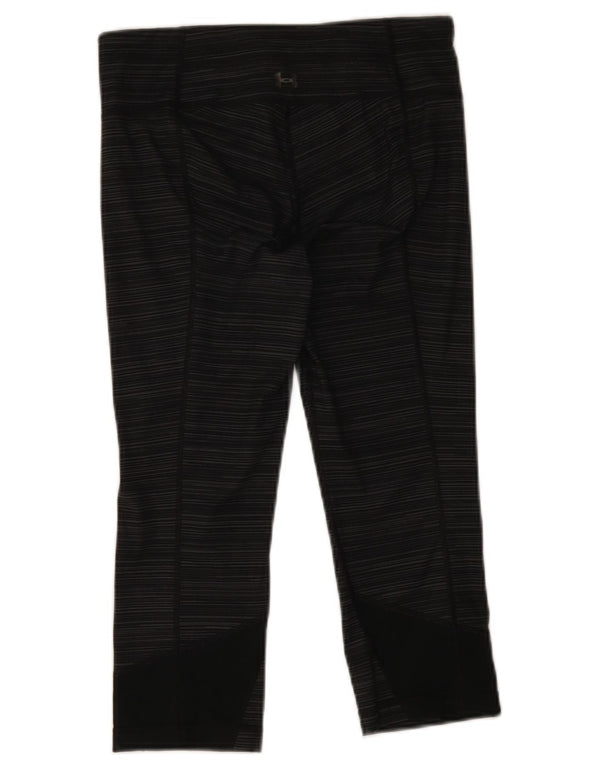 Under Armour Dame Capri Leggings UK 10 Små grå stribet polyester