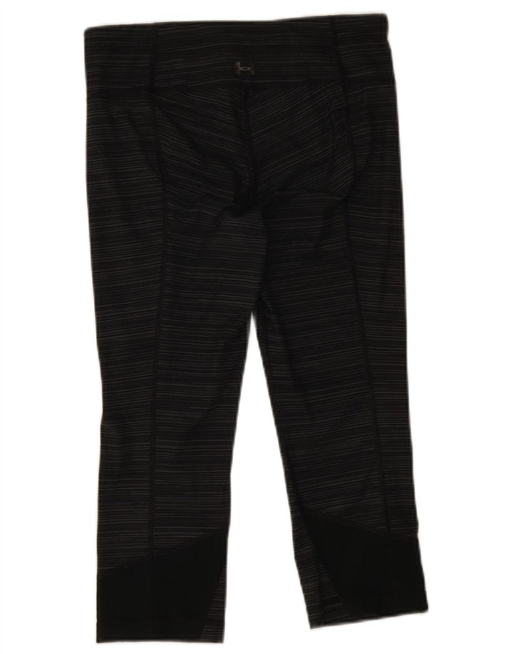 Under Armour Dame Capri Leggings UK 10 Små grå stribet polyester