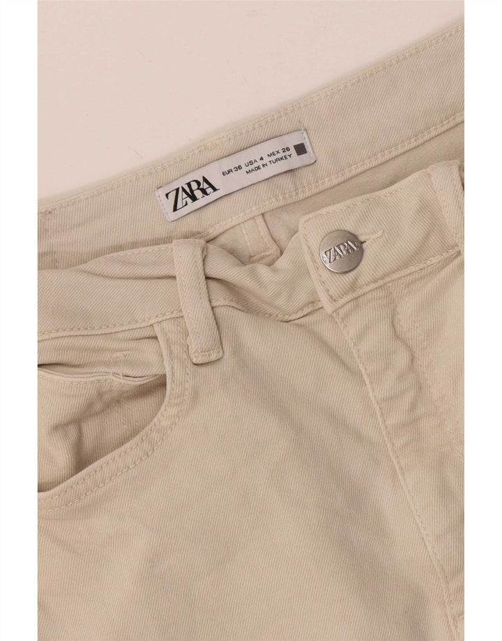 Zara Dame Straight Jeans EU 36 XS W26 L32 Beige