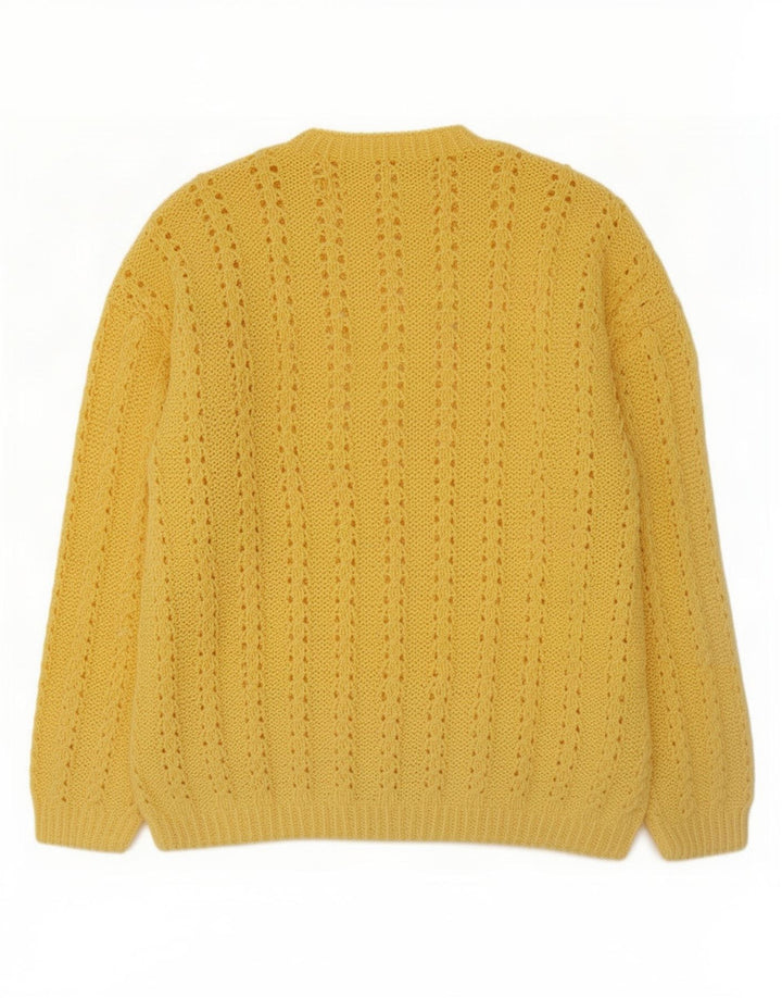 Vintage Herre Turtle Neck Jumper Sweater Stor Gul