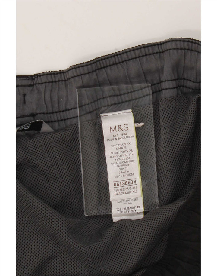 Marks & Spencer Badeshorts til mænd XL Sort Colourblock Polyester