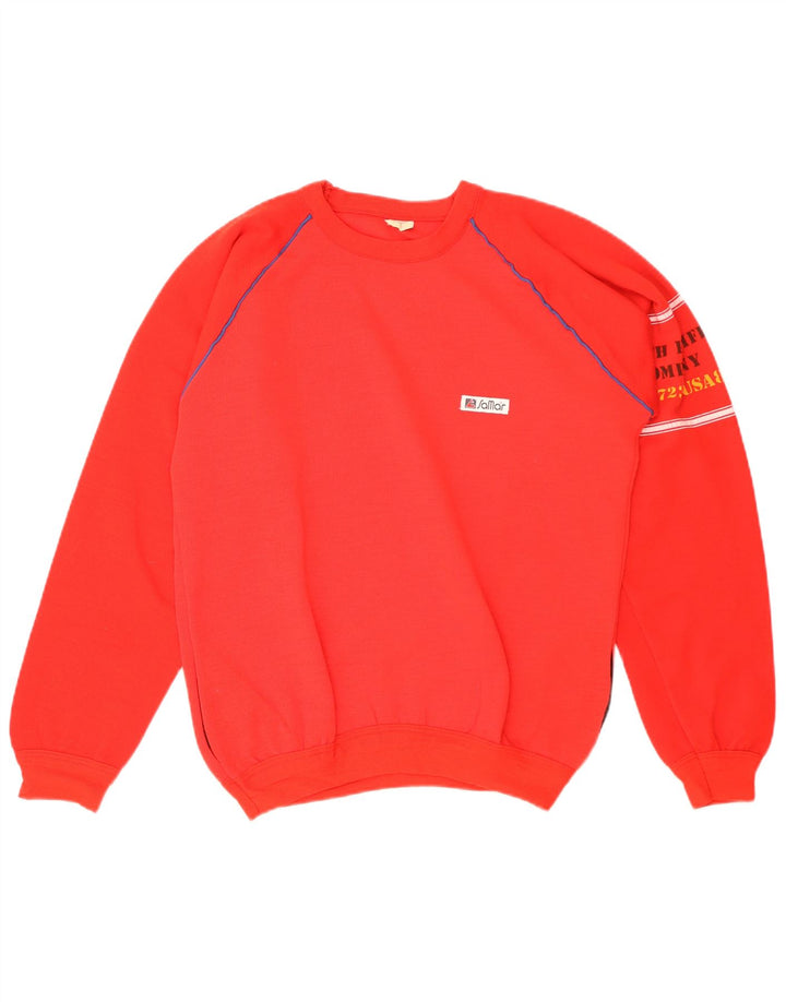Samar Herre Grafisk Sweatshirt Jumper Stor Rød Akryl