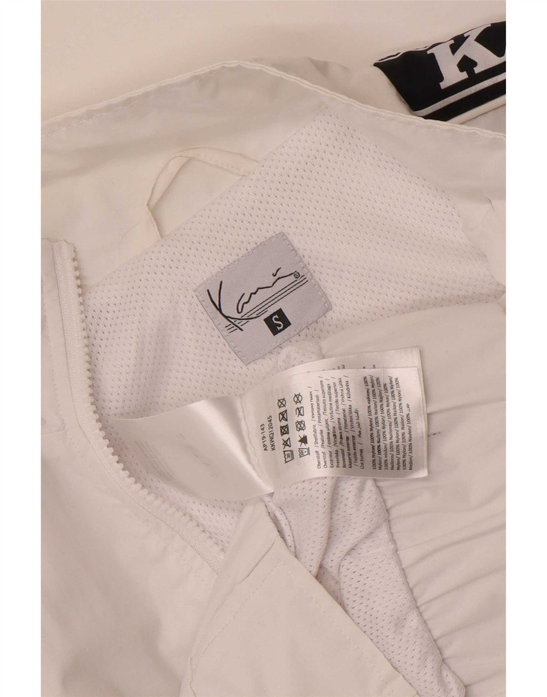 Karl Kani Dame Grafisk træningsdragt Top Jacket UK 10 Small White Colourblock