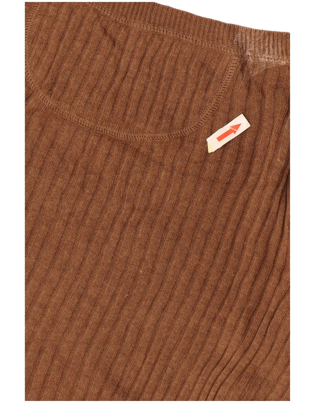 MOSSIMO Dame Kortærmet V-hals Jumper Sweater UK 14 Stor Brun Bomuld