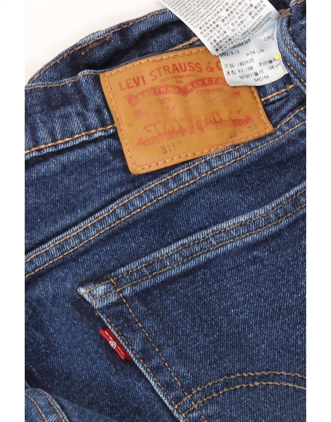 Levi's Herre 511 Slim Jeans W36 L34 Blå Bomuld