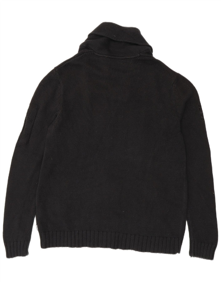 Nautica Herre Sjal Hals Jumper Sweater Stor Sort Bomuld
