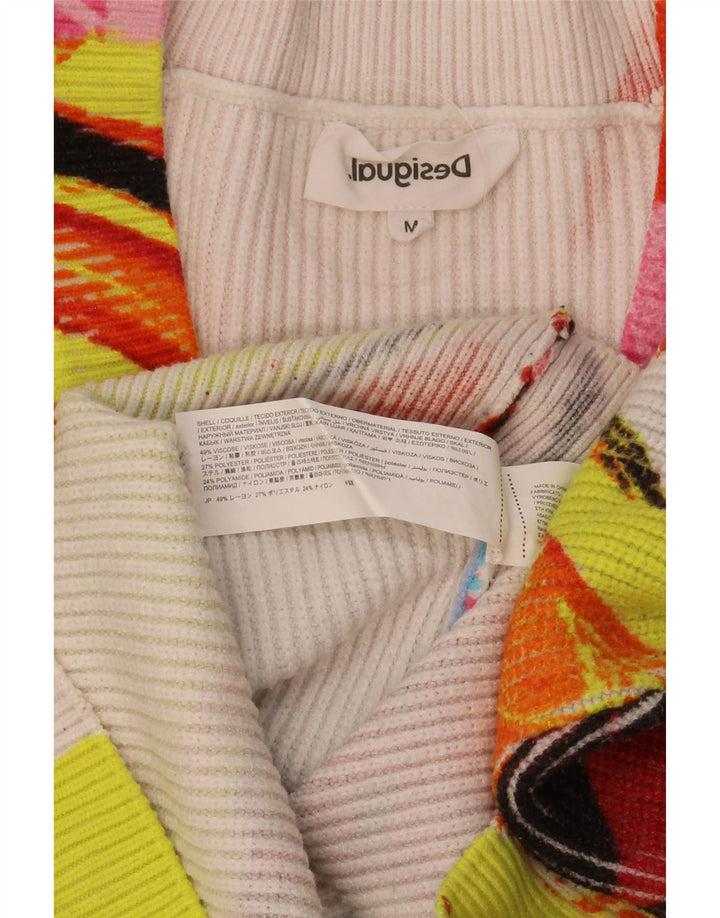 Desigual Dame V-hals sweater UK 14 Medium Flerfarvet