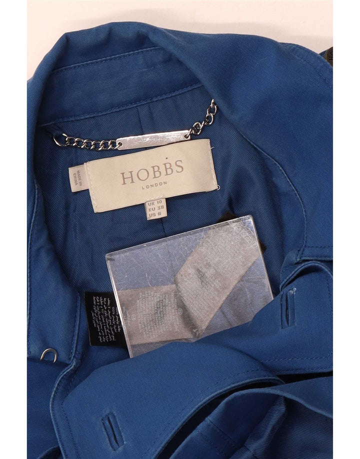 Hobbs Trench Coat til kvinder UK 10 Lille blå bomuld