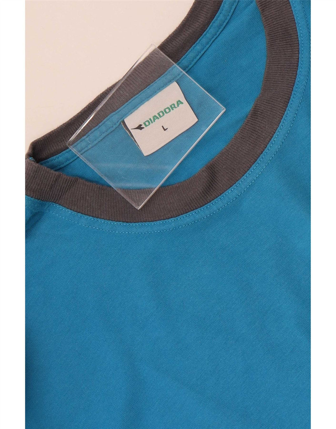 Diadora Herre T-Shirt Top Stor Blå Colourblock Bomuld