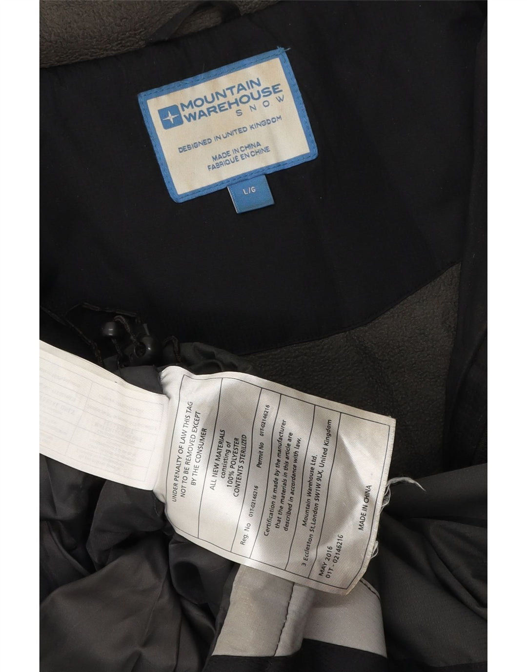 Mountain Warehouse Herre Windbreaker Jacket UK 40 Large Black Colourblock