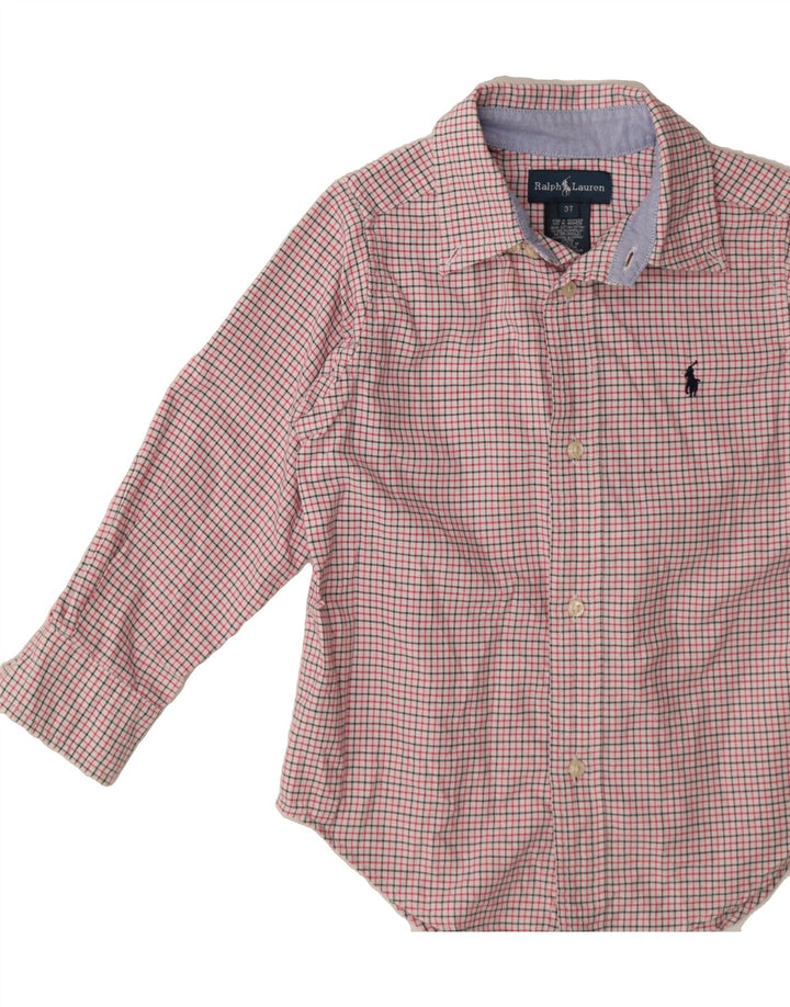 RALPH LAUREN Boys Shirt 2-3 Years Pink Check Cotton Vintage Ralph Lauren and Second-Hand Ralph Lauren from Messina Hembry 