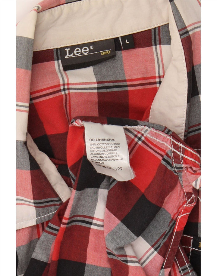 LEE Mens Shirt Large Red Check Cotton Vintage Lee and Second-Hand Lee from Messina Hembry 
