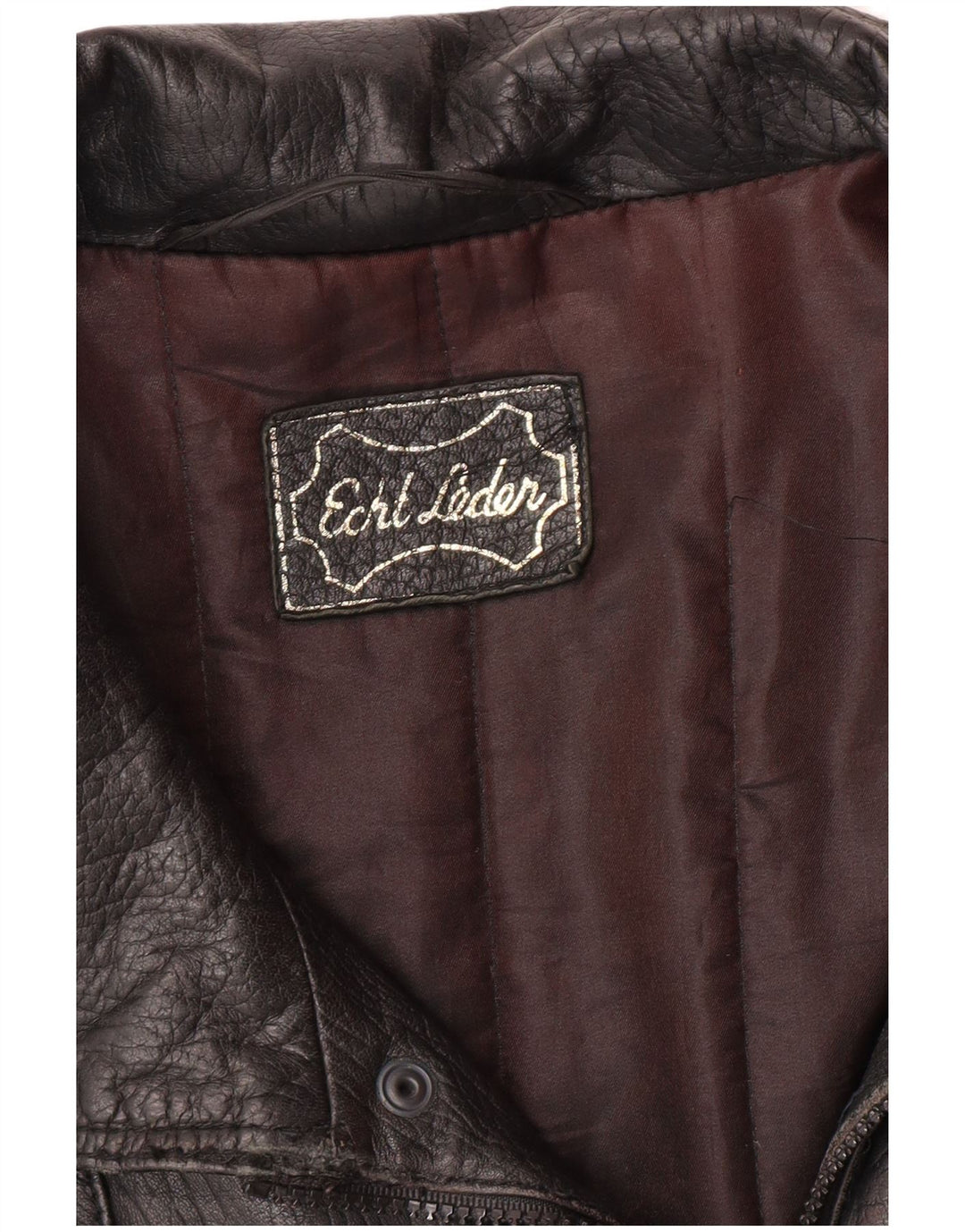 VINTAGE Herre Læderjakke UK 40 Stor Sort Læder