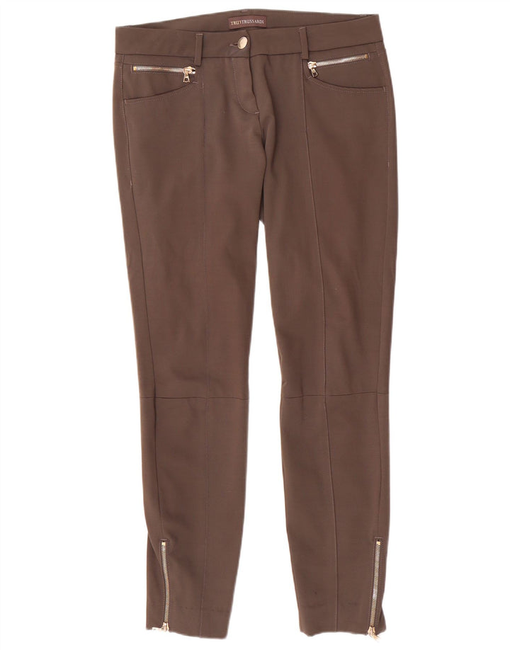 TRUSSARDI Dame Slim Casual Bukser IT 42 Medium W32 L29 Brun Polyester