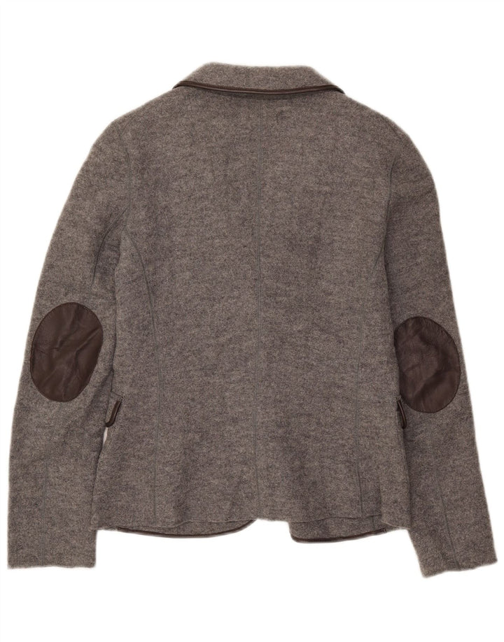 Massimo Dutti Dame 2 Knaps Blazer Jakke EU 42 Stor Grå Uld