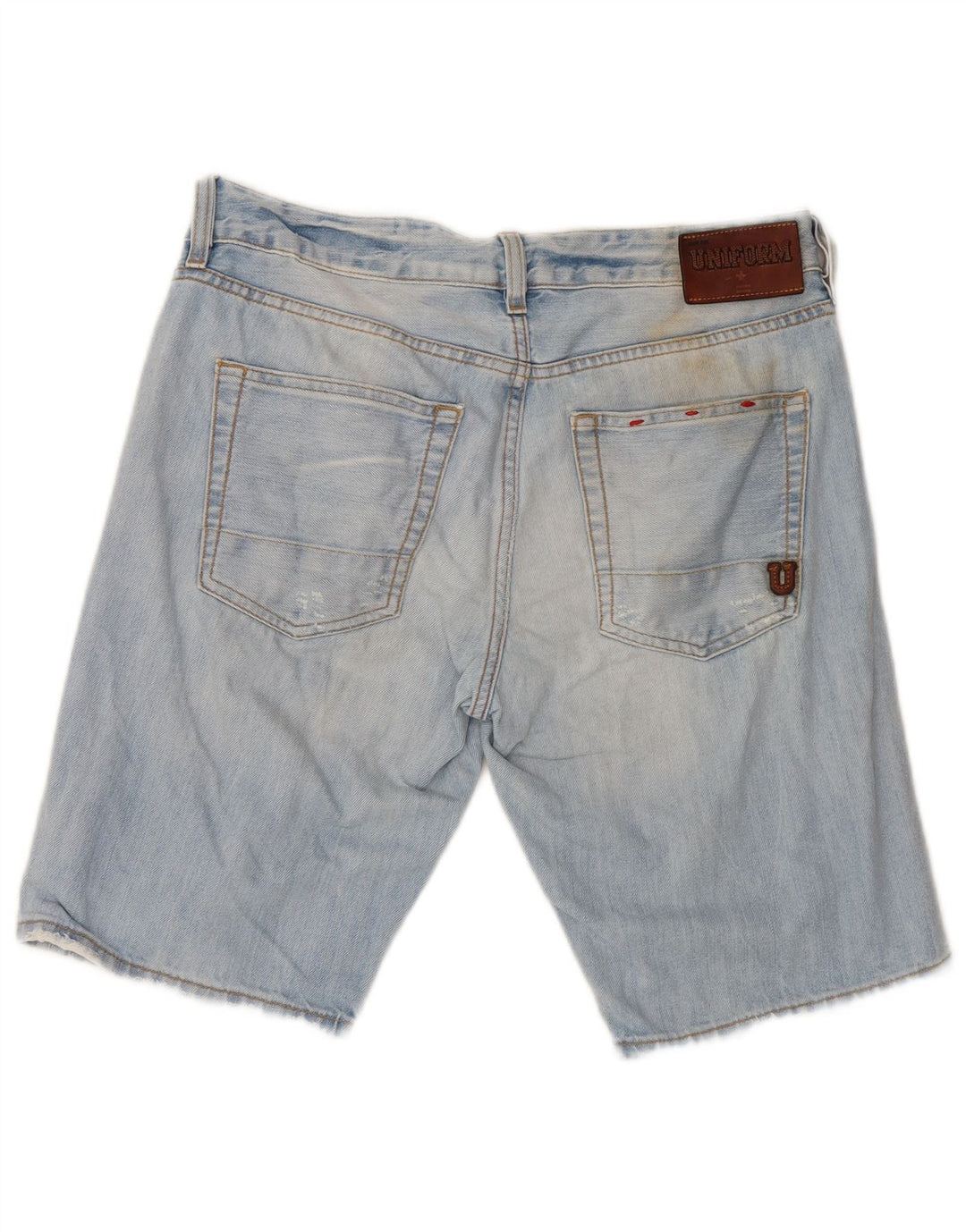 Uniform Herre Distressed Denim Shorts W30 Medium Blue Cotton