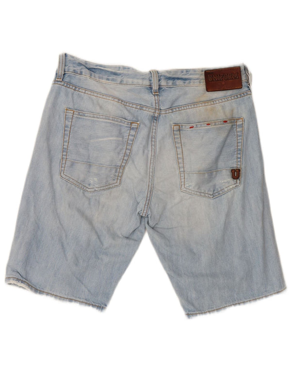 Uniform Herre Distressed Denim Shorts W30 Medium Blue Cotton