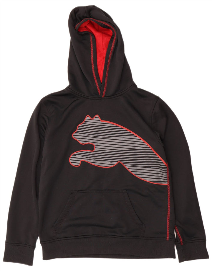 Puma drenge grafisk hættetrøje 14-15 år stor sort polyester