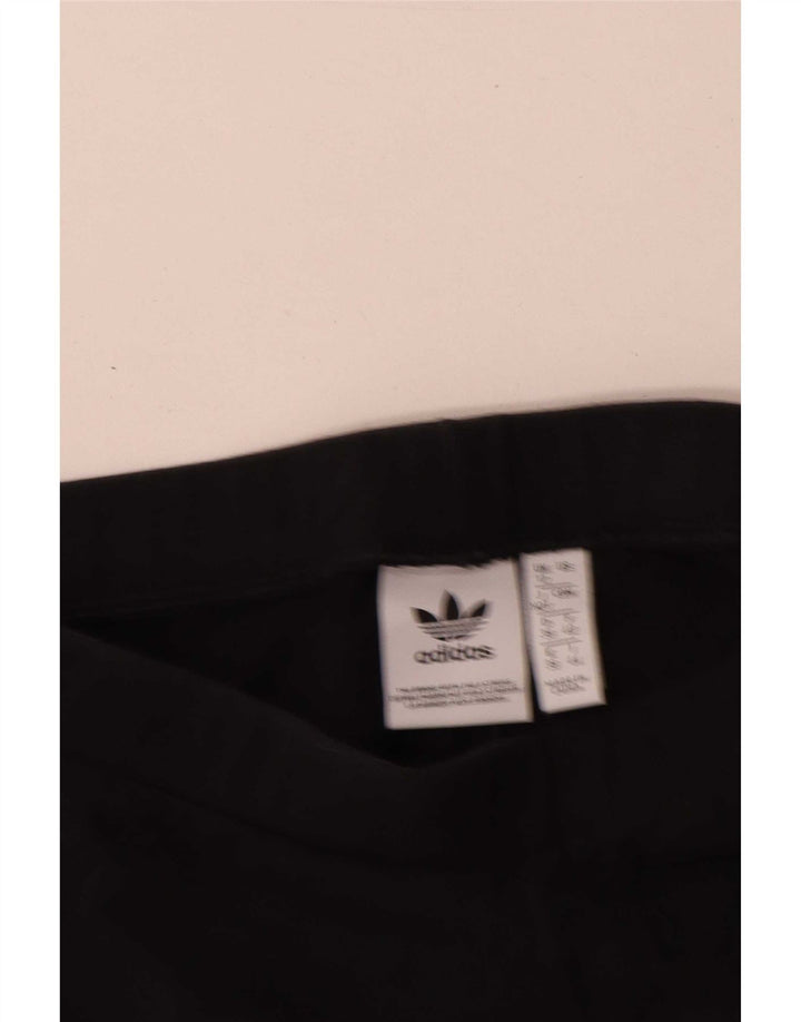 Adidas Dame Grafiske Leggings UK 12 Medium Sort Bomuld